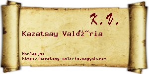 Kazatsay Valéria névjegykártya